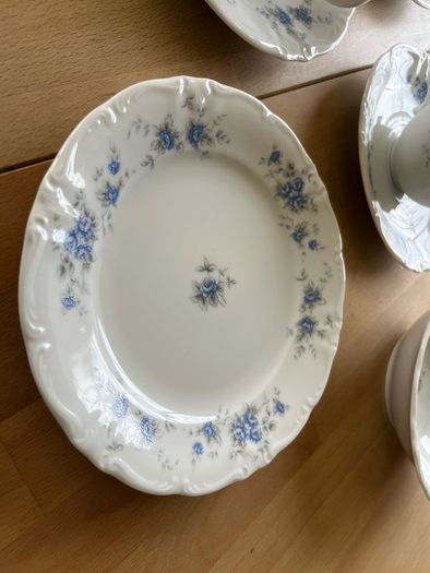 Cups, Saucers, Teapot, Dessert Bowls, Dessert Plates