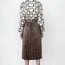 Fab Zara Limited Edition Ecru Satin Geometric Print Blouse Image 4