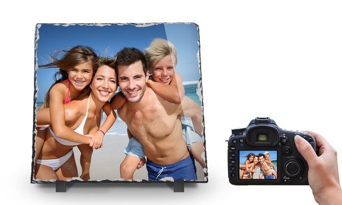 Personalised square shape Photo Slate 15 x 15cm
