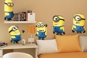 Five Minions Despicable Me Removable Wall Stickers Decal Art Fashonable Home Decor Nursery Kids Room