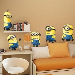 Five Minions Despicable Me Removable Wall Stickers Decal Art Fashonable Home Decor Nursery Kids Room