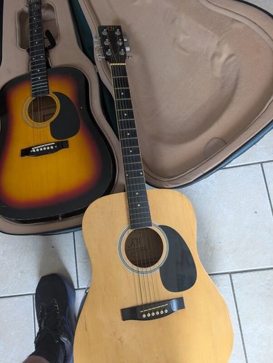 Three acoustic guitars