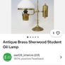 Elegant Victorian Adjustable Brass Student Lamp with Racing Green Ceramic Shade Image 6