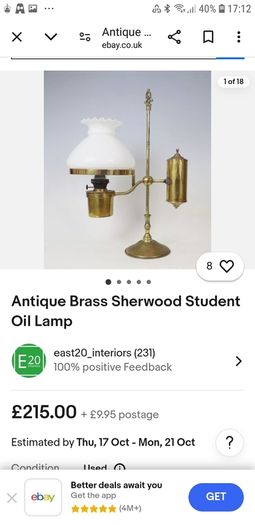 Elegant Victorian Adjustable Brass Student Lamp with Racing Green Ceramic Shade