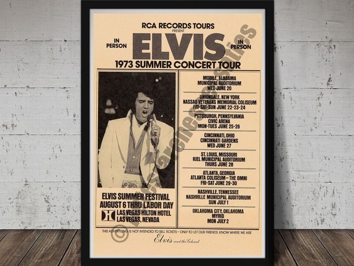 Elvis Presley RCA Promotional poster 1973 reproduction print