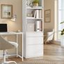 White Bookcase with Drawers Tall Storage Cabinet 180cm Display Shelf Unit Image 5