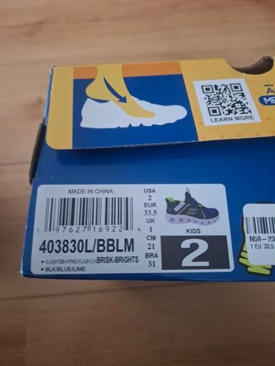 Skechers Hypno-Flash 2.0 - Vexlux Boy's Black/Blue/Lime Trainers  UK 1