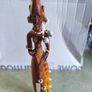 Vintage African wooden figurine of a Maasai warrior in traditional costume Image 6
