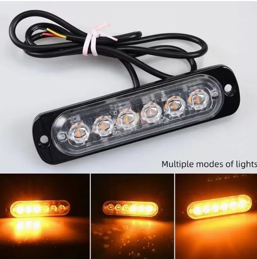 4pcs 12/24v  truck LED lights, 6SMD grille light strips, car lights, trailer lights, amber