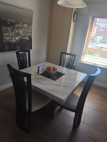 marble effect table and chairs