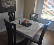 marble effect table and chairs