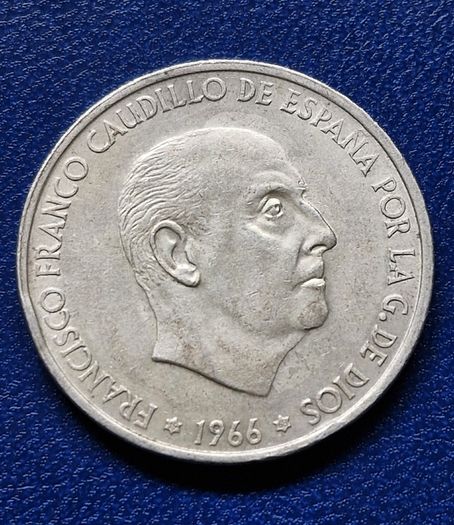 1966 Spain  100 Pesetas - Francisco Franco Silver coin