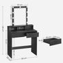 Dressing Table with LED Mirror White or Black Hollywood  & Storage Drawers Image 5