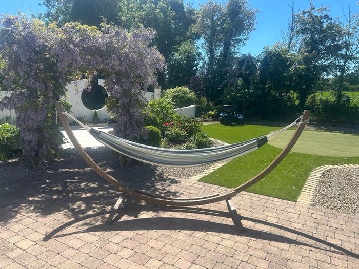 Hammock with wooden stand