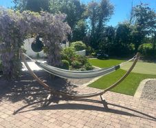 Hammock with wooden stand