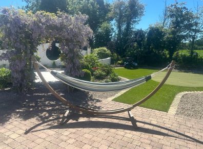 Hammock with wooden stand