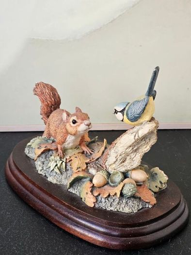 Border Fine Arts "Baby Squirrel and Blue Tit" Figurine