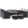 MASSIVE SALE Rattan Dining Set, 11 PC-Black /Milk White Cushions Image 8