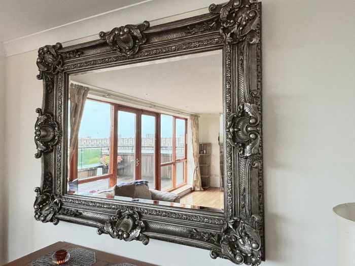 Oxford Mirror - Antique Silver