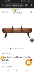 Gabby Gym Brown Leather Bench Kare Design