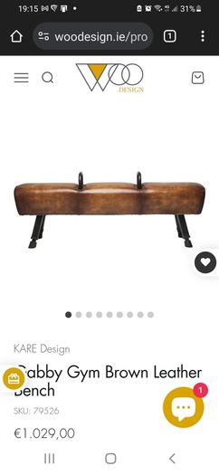 Gabby Gym Brown Leather Bench Kare Design