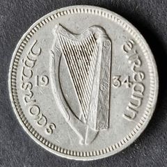 Ireland 1934 3d Three pence coin