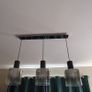 3 Light Pendant - Black and Smoke Fade Glass Image 3