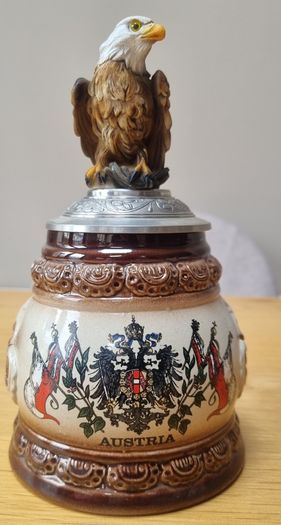 Vintage Lidded King Beer Stein