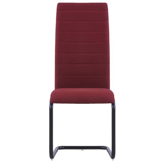Cantilever Dining Chairs 2 pcs Wine Fabric