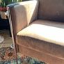 Pair of Le Corbusier Style Armchairs Chrome & Brown Nubuck Upholstery Image 4