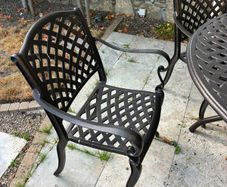 Six-Seater Cast Aluminium Garden Dining Set with Parasol