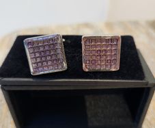 Purple and Silver Cufflinks