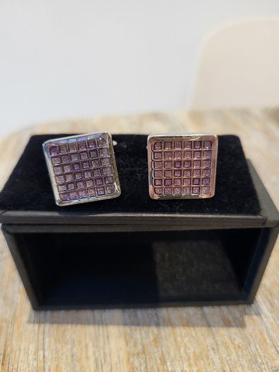 Purple and Silver Cufflinks