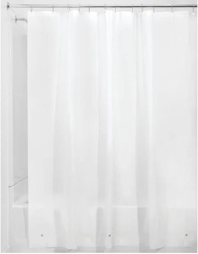 Shower Curtain with Magnetic Hem, Long Shower Curtain Made of Mould PEVA, Stylish and Water Repellent Shower Liner for Bathroom, Frost White, 183 x 183 cm (FREE POSTAGE)