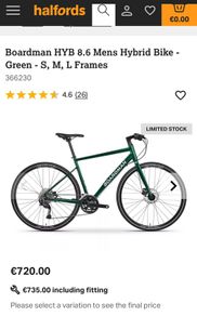 Boardman hybrid bike mens. Frame M