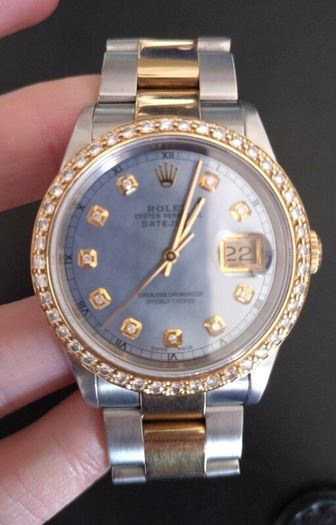 Rolex Oyster DateJust 18ct & S/S Diamond Watch