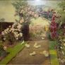 Vintage Framed Beatrice Parsons Garden Print "Roses and Doves" Image 7