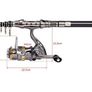 Telescopic Fishing Rod and Reel Combo Full Kit Spinning Fishing Reel Gear Pole Set with 100M Fishing Line,Fishing Lures,Fishing Hooks Jig Head, Fishing Carrier Bag Case MULTIPLE SIZES AVAILABLE, SEE DESCRIPTION (FREE POSTAGE) Image 3