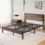 King Size Bed Frame with Wooden Headboard Bed Frames King Size Under Bed Storage Image 5