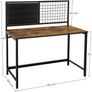 Computer table, desk, with grid and storage compartments made of fabric, steel frame, 118 cm long, industrial design, vintage brown-black Image 4