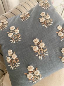 ShabbyChic Cushion with Cushion Cover ..Blue Background