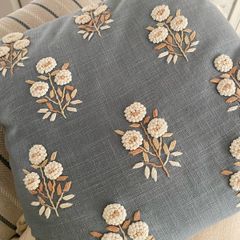 ShabbyChic Cushion with Cushion Cover ..Blue Background
