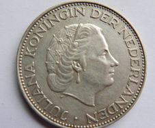 1961 Netherlands Kingdom Queen JULIANA Vintage Silver 2 1/2 Gulden Coin