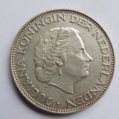 1961 Netherlands Kingdom Queen JULIANA Vintage Silver 2 1/2 Gulden Coin