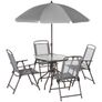 6 Piece Patio Dining Set with Parasol Image 2