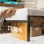 4ft6 Double Bed Frame with Storage Wooden Headboard Image 7