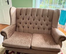 Vintage Style High Back Buttoned 2 Seater Sofa