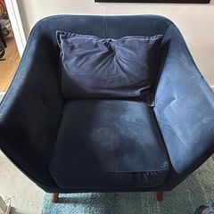 Blue Velvet Armchair