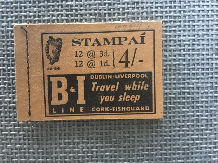 Irish stamps, 1956 definitive booklet.