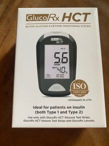 Gluco Rx Hct Blood Glucose Ketone monitoring diabetes system